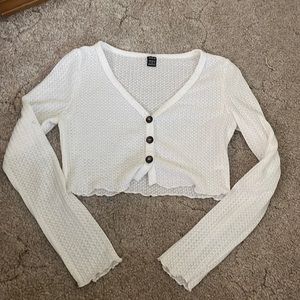 White cropped sweater